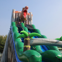 Toboggan gonflable de dinosaure Jurassic Rush de qualité commerciale toboggans gonflables commerciaux énorme toboggan aquatique avec piscine pour les enfants