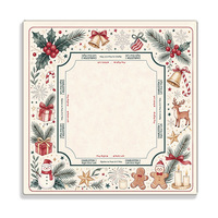 Tapis de mahjong en caoutchouc imprimé Noël 80x80cm, antidérapant, carré, pour table de jeu de mahjong américain