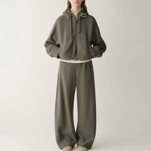 Conjunto Deportivo Personalizado para Mujer, Sudadera con Capucha y Cremallera para Invierno, Pantalones Deportivos Transpirables de Corte Regular, Traje para Correr, Conjuntos a Juego - Product Image 1