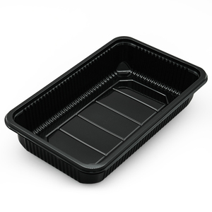 Bandeja de <span class=keywords><strong>sushi</strong></span> negra Blister Contenedor de comida de plástico Plato de servicio para llevar Bandejas de <span class=keywords><strong>sushi</strong></span> de lujo desechables Caja de embalaje con tapa - Product Image 3
