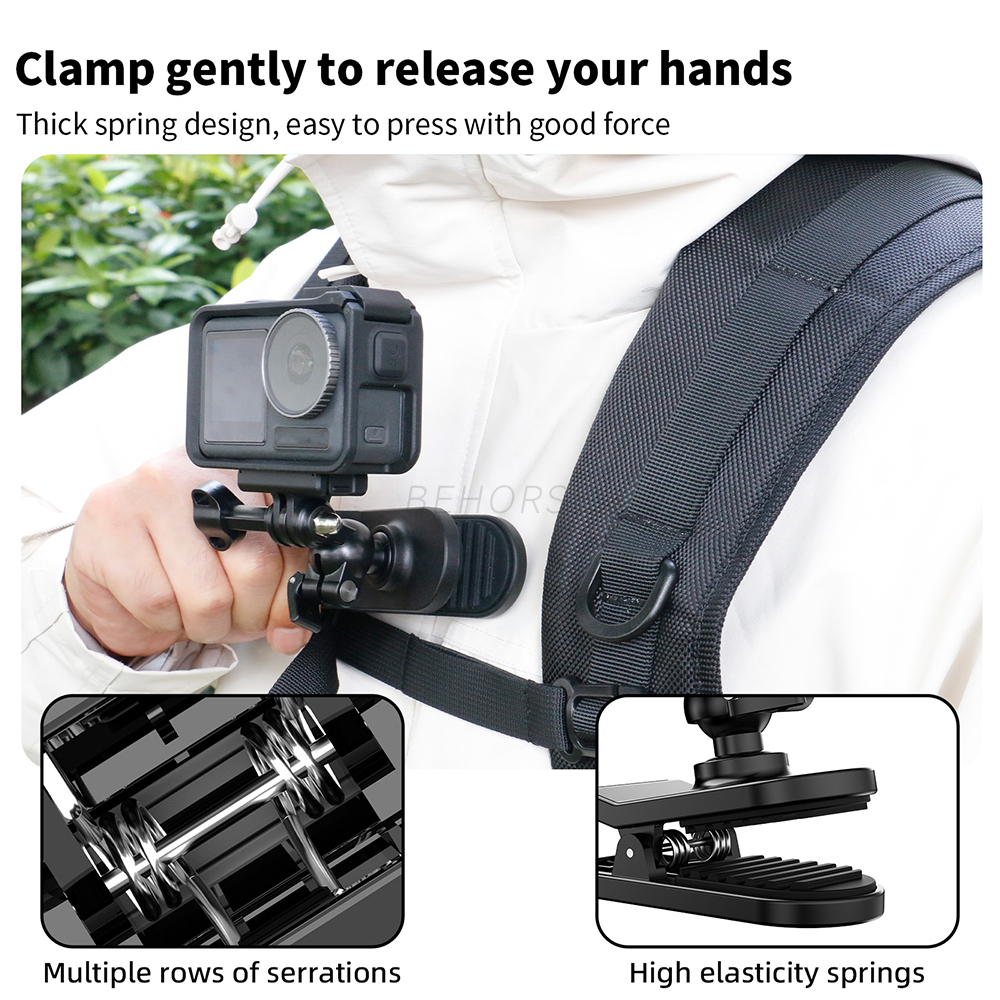 Kamera Clip Für Rucksack – 360° Drehbarer Halter Für Actioncams