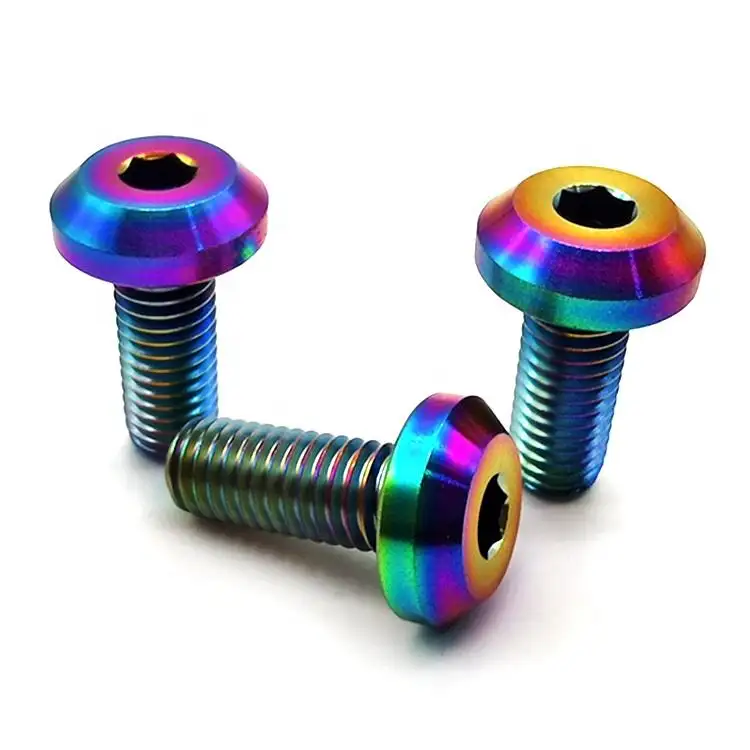 Alta qualidade Titanium ouro hex flange cabeça parafuso para motocicleta