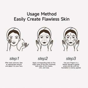 Fond de teint hydratant SPF 50 sérum teinté toutes peaux crème végétalienne poudre coussin mat correcteur crème solaire - Product Image 6