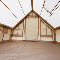 Nouvelle Tente Gonflable Design 6,3 m² Colonne d'Air Standard Oxford 210D Kaki 3-4 Personnes Famille Portable Facile à Monter Glamping Camping