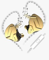 KZ ZSN Pro X Écouteurs intra-auriculaires HiFi, Moniteur de scène, Double transducteur hybride, Transducteur dynamique 10 mm, IEM, Câble détachable plaqué argent, Audiophile