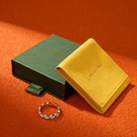 LionwrapacK Petit coffret cadeau pour bijoux, boîte de rangement à tiroirs avec pochette en daim, emballage en papier biodégradable, vente en gros