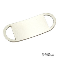 Accessoire en alliage de zinc plaque d'argent logo personnalisé étiquettes de marque trou étiquette en métal pour lacet