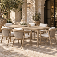 Fauteuil d'extérieur en teck avec dossier en osier pour projets de mobilier de terrasse de toit et d'espaces commerciaux et de loisirs
