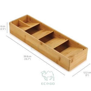 Organizzatore di posate di bambù compatto moderno dal negozio del cassetto-ideale per l'ottimizzazione dello spazio della cucina - Product Image 5