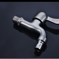 Robinet de machine à laver moderne en acier inoxydable 304, à ouverture rapide, avec interface de connexion rapide, pour lavabo de salle de bain et bac à serpillière, à poignée unique