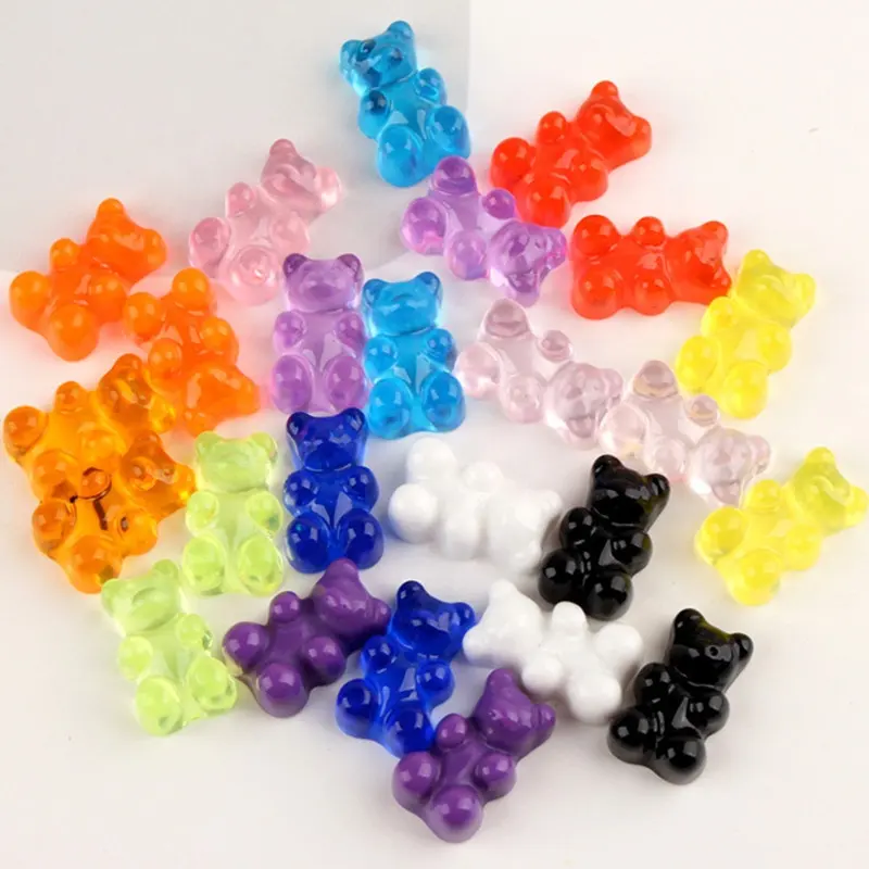 New Style Kawaii Sweet Resin Gummy Bear Candy Cabochons Charm for DIY Crafts Making Slime Decoration