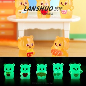 Mini <b>Cute</b> <b>Bear</b> Resin Ornament Animal Shape Desktop Car Decoration Wholesale Little <b>Bear</b> Pattern Plastic Resin Craft - Product Image 5