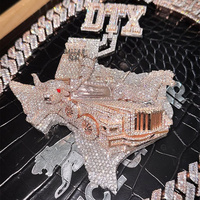 Pendentif Lettre Personnalisé en Moissanite VVS, Argent S925, Or Massif 9k 10k 14k 18k, Breloques Iced Out, Pendentifs à Motif 3D