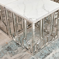 Table basse en métal avec 6 pièces, mobilier de villa populaire, en acier inoxydable, table d'angle, livraison gratuite