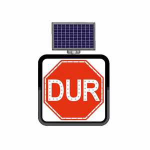 Señal de Tráfico de Aluminio con Energía Solar, 60 x 60 cm, Señal de Advertencia de Seguridad Vial para Uso en Exteriores - Product Image 2