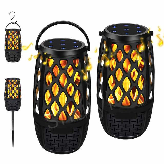 Outdoor Speakers Flame Lights Multi-Sync 1 Speaker Auto-Pairing HD Stereo Sound for 5.0 Waterproof IPX6 2000-3000mAh