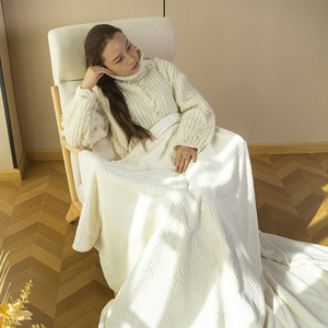 Manta de Piel de Visón de Doble Cara Premium, Gruesa y Cálida, Cubrecama con Logotipo Personalizado, Manta de Pelo Sintético de Conejo Pesado con Estampado Coreano - Product Image 3