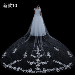 Nouveau voile de mariage de style coréen de l'industrie lourde avec coiffure à grande queue Style super féerique pour l'église et la fête - Product Image 3