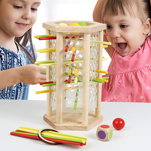 Gioco Educativo Montessori Youlebei Due-in-uno: Torre di Equilibrio in Legno con Palline e Bastoncini <span class=keywords><strong>per</strong></span> Contare, Giocattolo Interattivo <span class=keywords><strong>per</strong></span> Bambini - Product Image 2