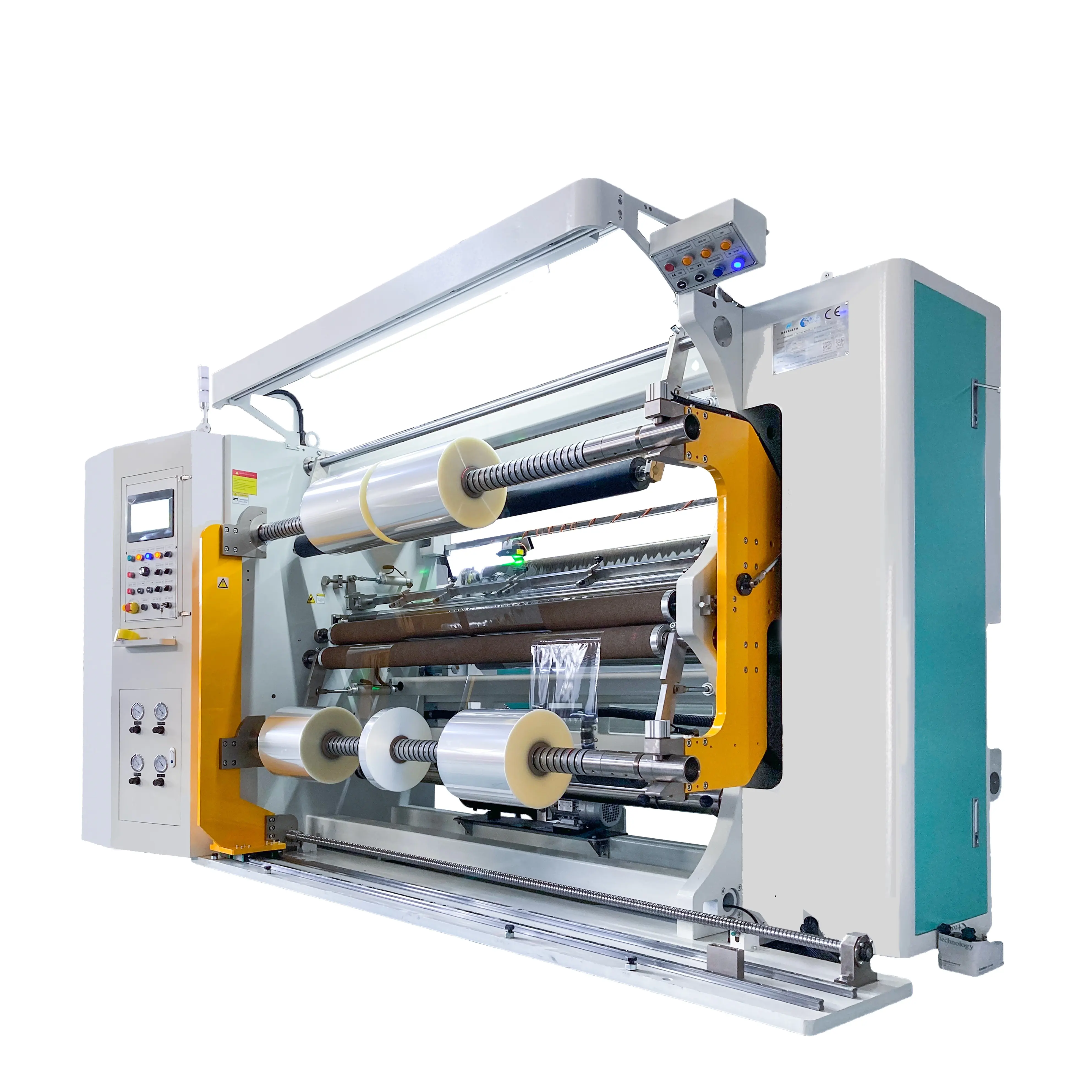 Otomatik Film Bopp folyo kağıt dilme sarma makinası çin profesyonel dubleks eğme sarıcı