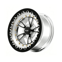 Jantes forgées en trois parties WELD Full Throttle Beadlock 15x8 15x10 5x114.3 5x120 pour Mustang Camaro Corvette BMW M3 M5 Audi Benz