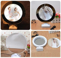 Miroir Magique de Maquillage LED Forme Ronde Cadre Photo avec Chargeur USB en Plastique Vierge de Sublimation avec 20 % de Réduction