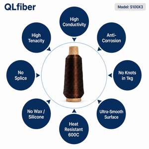Filo per cucito per il rilevamento dell'estrus per collari per mucche da latte, filo conduttivo in fibra d'acciaio per monitor di <span class=keywords><strong>ciclo</strong></span> di calore - Product Image 2
