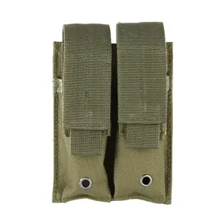 Tactical Magazine Pouch Hunting Double Molle Belt Dual Mag Bag Flashlight Holder