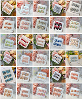 Lot personnalisé de 10 faux ongles français à presser en ABS avec strass, faits à la main, réutilisables, qualité supérieure, tailles XS S M L