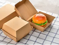 Caja de Cartón Corrugado para Hamburguesas, Caja de Cartón Tipo Concha para Hamburguesas, Caja de Cartón para Hamburguesas