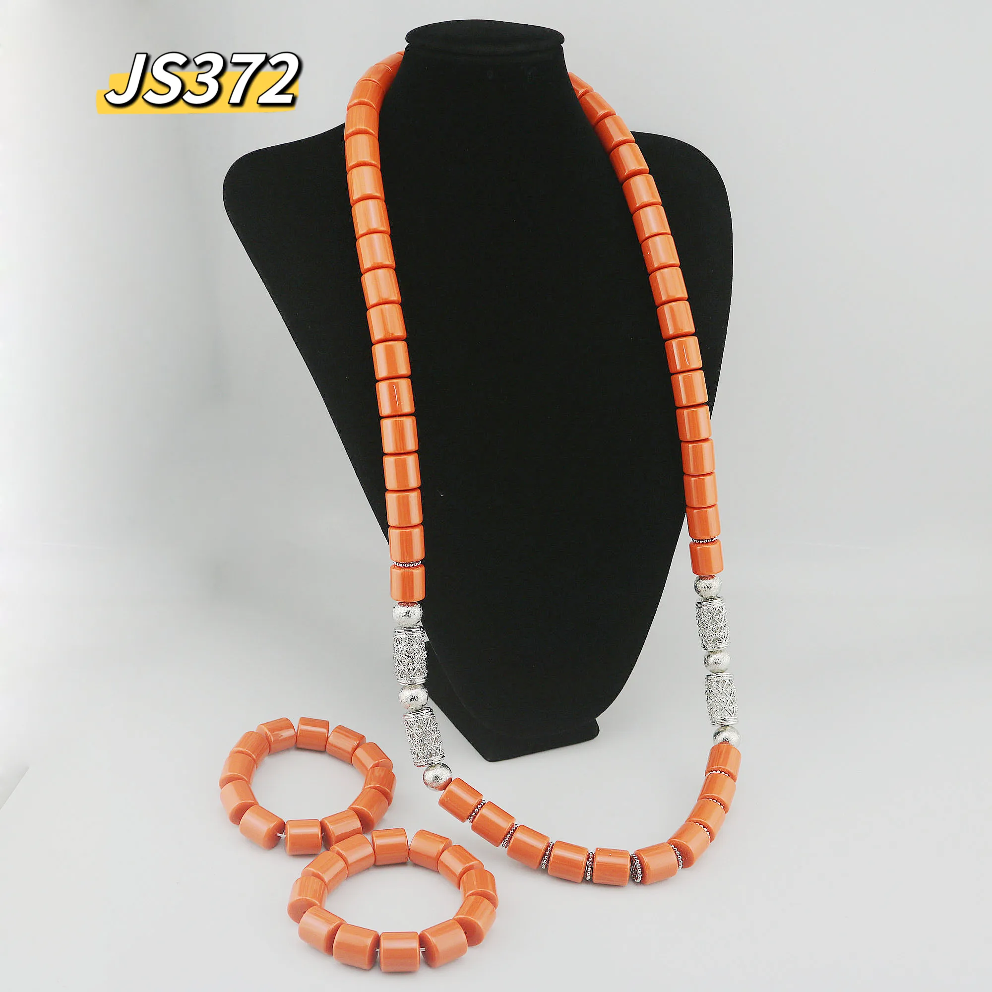 Conjuntos de joyería inmyshop, joyería de cuentas de Coral de alta calidad, accesorios de disfraz nupcial africano, Collar chapado en oro, pulsera, regalo