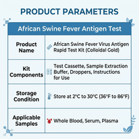 Carte de test rapide de l'antigène de la peste porcine africaine – Kit de diagnostic vétérinaire 10 pièces pour la détection rapide dans le sang, le sérum, les tissus et la salive
