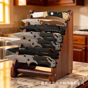 Support de rangement pour couteaux en bois, capacité 10 pièces, pour couteaux de cuisine, outils à fruits, organisation des couteaux - Product Image 5