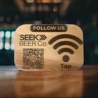 Plaque NFC en bois Instagram NFC Google Avis Card avec code QR