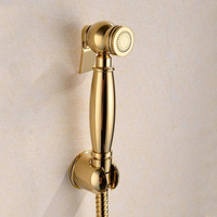 Ensemble de pulvérisateur de bidet portatif en laiton doré moderne pour toilettes, eau chaude et froide, nettoyage facile pour hôtels et voyages