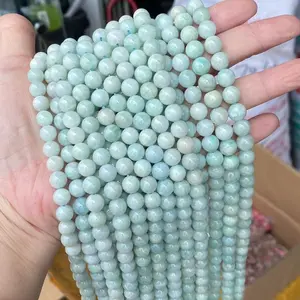 High Quality Amazonite Beaded Necklace Diy Loose Colors Round Beads 8 Mm Jewelry Making Material Raw Amazonite Beads