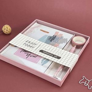 Ensemble de papeterie scolaire écologique, cadeau mignon pour enfants, stylo à bille rose, boîte en plastique durable - Product Image 4