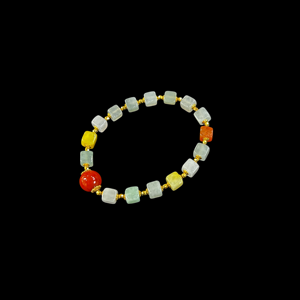 Pulsera de Jadeíta Natural Birmana Grado <span class=keywords><strong>A</strong></span>, Cuentas Cúbicas Multicolor, Pulsera de Jadeíta para Mujer, Uso Diario, Regalo (con Certificado NGTC) - Product Image 2