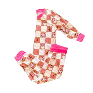 Vêtements d'hiver décontractés pour tout-petits garçons Ensemble de pyjama mignon avec étiquette de vache au design occidental et manches longues Candy Cane pour dormir Noël - Product Image 6