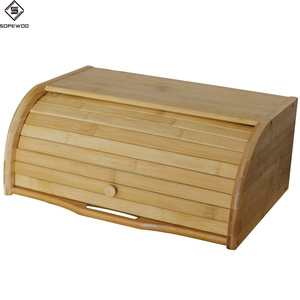 Bread Box SOPEWOD Custom Factory Price Natural Bamboo Bread Box Storage Bin Food Container For Kitchen