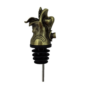 Bouchon de bouteille aérateur en métal durable YH3667, motif tête de loup de dessin animé, pour vin rouge/whisky, décoration unique pour cuisine, bar et maison - Product Image 4