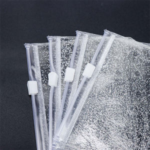 Pochettes pour classeurs A5 A6 A7, pochettes à feuilles mobiles, pochettes souples en PVC transparent avec paillettes, <span class=keywords><strong>pochette</strong></span> pour cartes, chargement latéral, étanche, enveloppe en <span class=keywords><strong>plastique</strong></span> pour argent liquide - Product Image 5