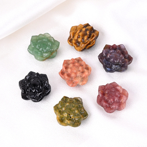 Venta al por Mayor de Cristales Curativos de Piedras Preciosas Naturales, Mini Tallados de Cristal con Forma de Flor de Loto para Decoración del Hogar - Product Image 3