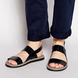 Sandales coréennes <span class=keywords><strong>Vigo</strong></span> pour hommes – Tendance estivale, chaussures de <span class=keywords><strong>plage</strong></span> décontractées à enfiler, respirantes, en cuir véritable, antidérapantes, à bout ouvert - Product Image 4