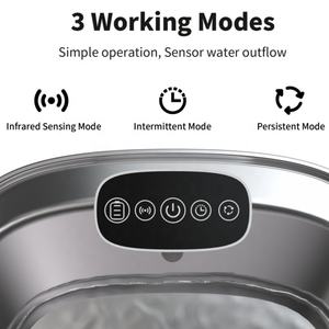 Cordless Pet fontana di acqua <span class=keywords><strong>3</strong></span>.2 in acciaio inox automatico erogatore di acqua per gatti alimentato a batteria per animali domestici fontanella per gatti - Product Image 5