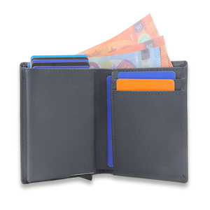 Hộp Đựng Thẻ Bật Lên Chặn RFID Hộp Đựng Thẻ Nhôm Ví Da Mỏng - Product Image 1