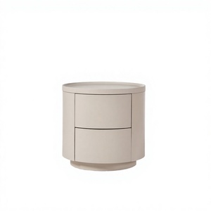 Modern Nordic Simple Square Nightstand Smoky Color Wooden Luxury Bedroom Home Office Designer Storage Cabinets <b>Bedside</b> - Product Image 2