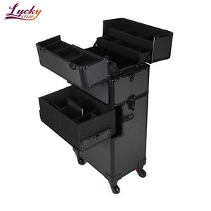 2-In-1 Rollende Make-Up Treinkoffer Met Grote Capaciteit Cosmetische Doos Met Wielen Van Hoge Kwaliteit Trolley Schoonheidskunstenaar Make-Up Case - Product Image 1