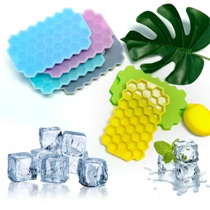 Allibaba Com China Top Silicone Tomada De Fábrica De Armazenamento De Alimentos Congelador Molde 37 Cavidades Honeycomb Shaped Silicone Ice Cube Bandeja