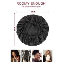 Grand bonnet réversible doublé de satin à double couche réglable pour dormir avec bande élastique fine pour cheveux bouclés